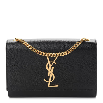 Saint Laurent Grain De Poudre Small Monogram Kate Satchel Black 1 of 8
