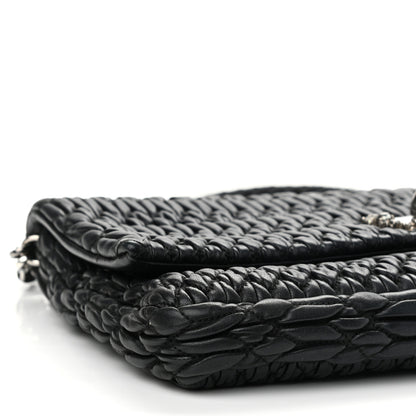 Miu Miu Nappa Matelasse Crystal Flap Clutch Black 8 of 12