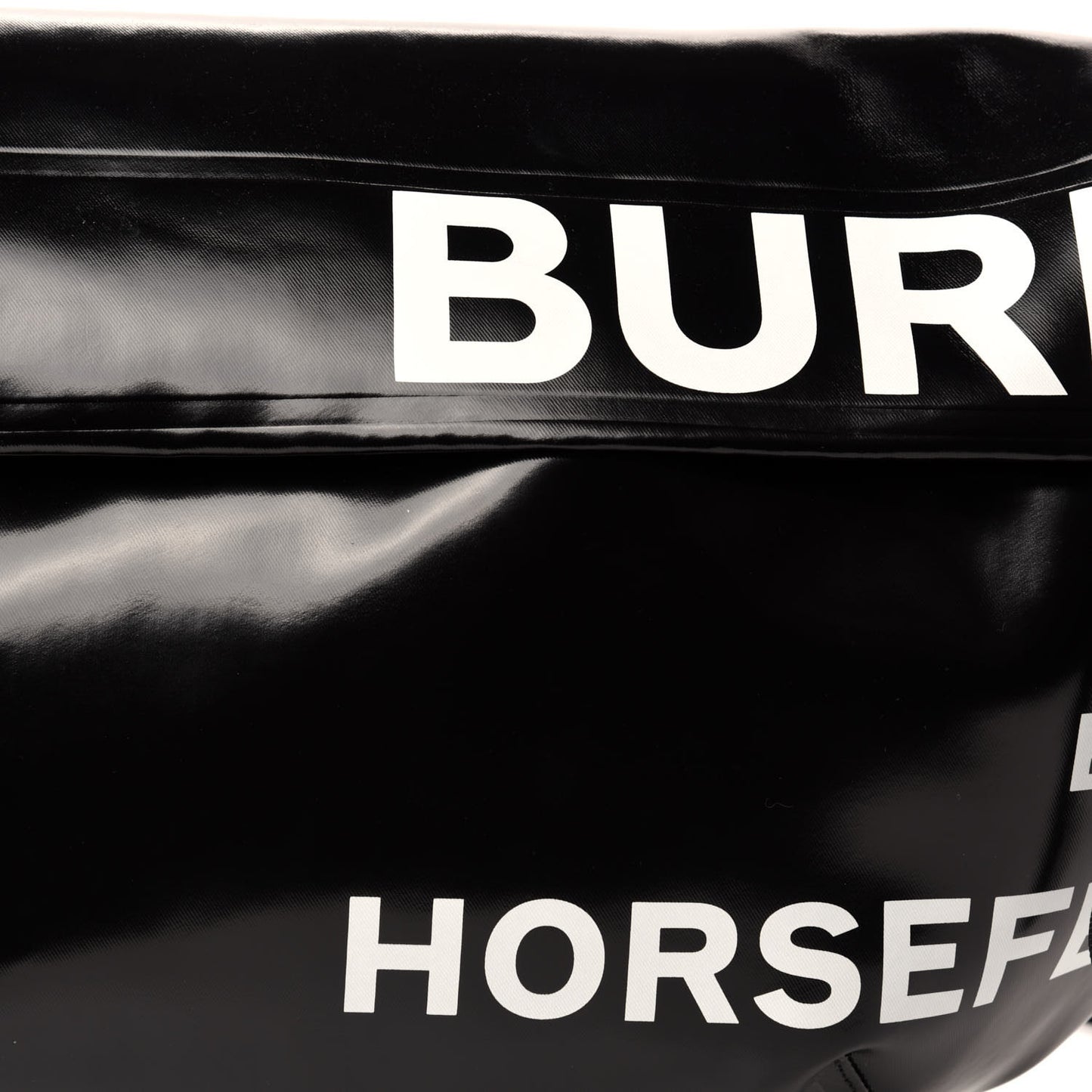 Coated Canvas Horseferry Print Extra Large Bum Bag Black