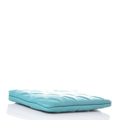 Chanel Lambskin Quilted Small Cosmetic Case Turquoise 4 of 8