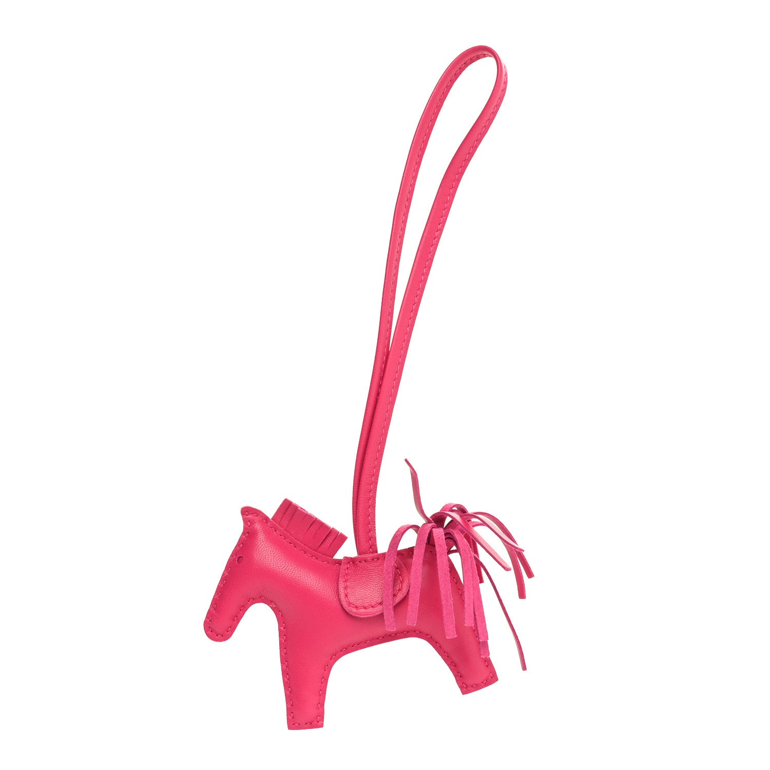 Hermes Milo Lambskin Grigri Rodeo Horse Bag Charm PM Rose Mexico 1 of 3