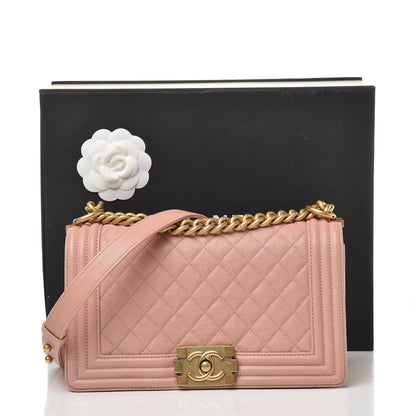 Chanel Caviar Quilted Medium Boy Flap Pink 15 of 15