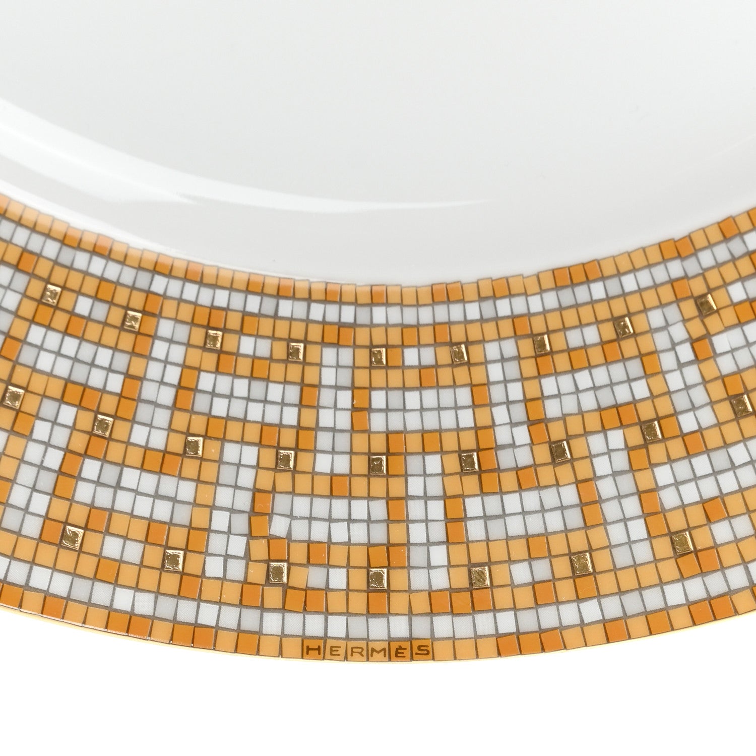 Hermes Porcelain Mosaique Au 24 Gold Dinner Plate Set of 2 4 of 6