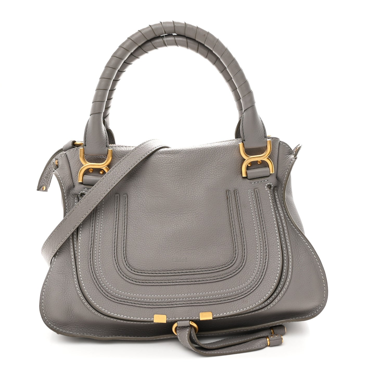 Calfskin Medium Marcie Satchel Cashmere Grey
