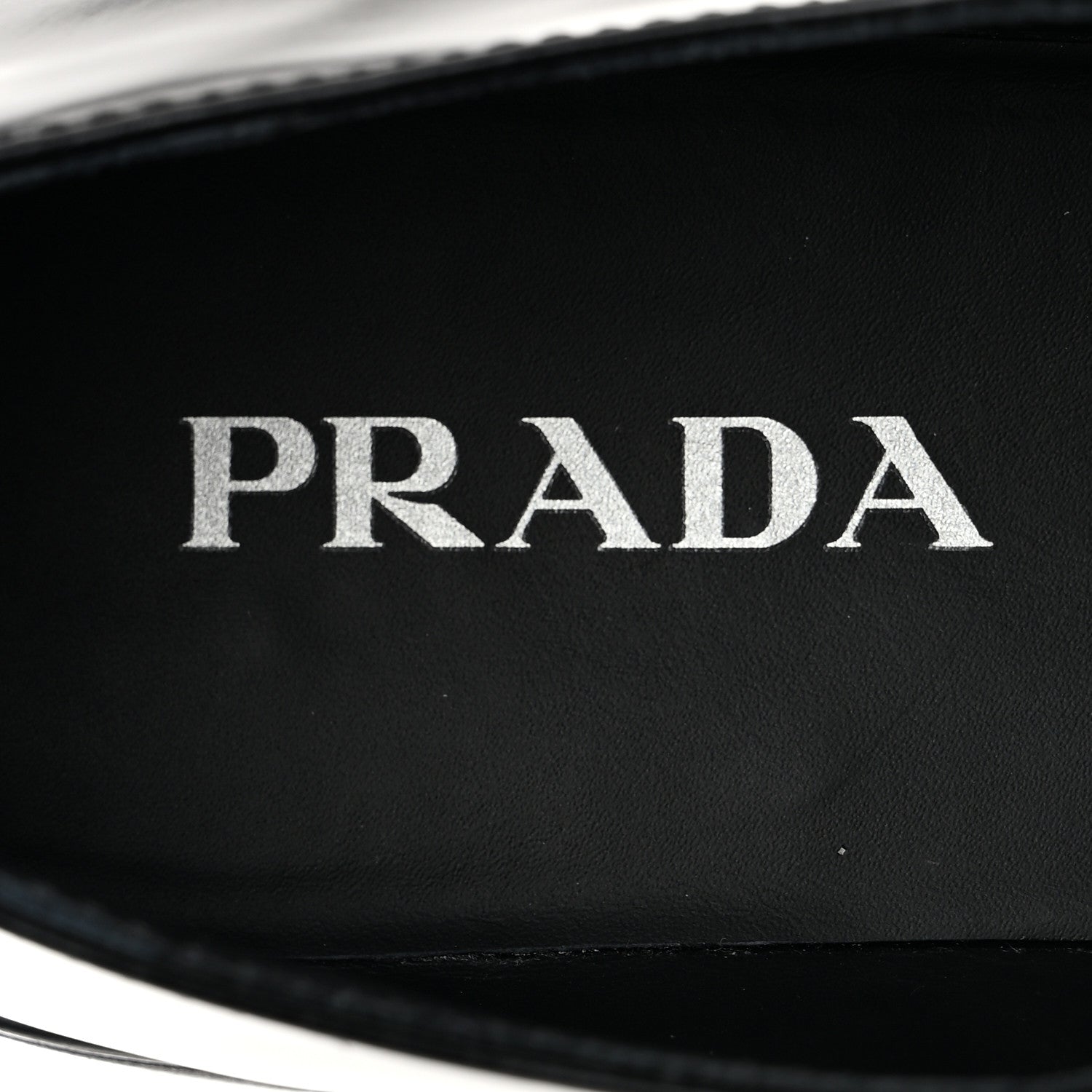 Prada Spazzolato Metal Triangle Logo Flatform 45mm Loafers 40 Black 6 of 9