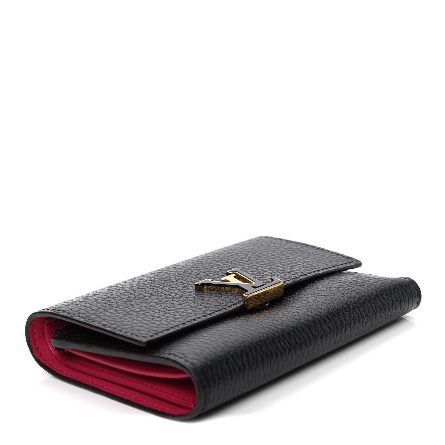 Louis Vuitton Taurillon Capucines Compact Wallet Black 3 of 5