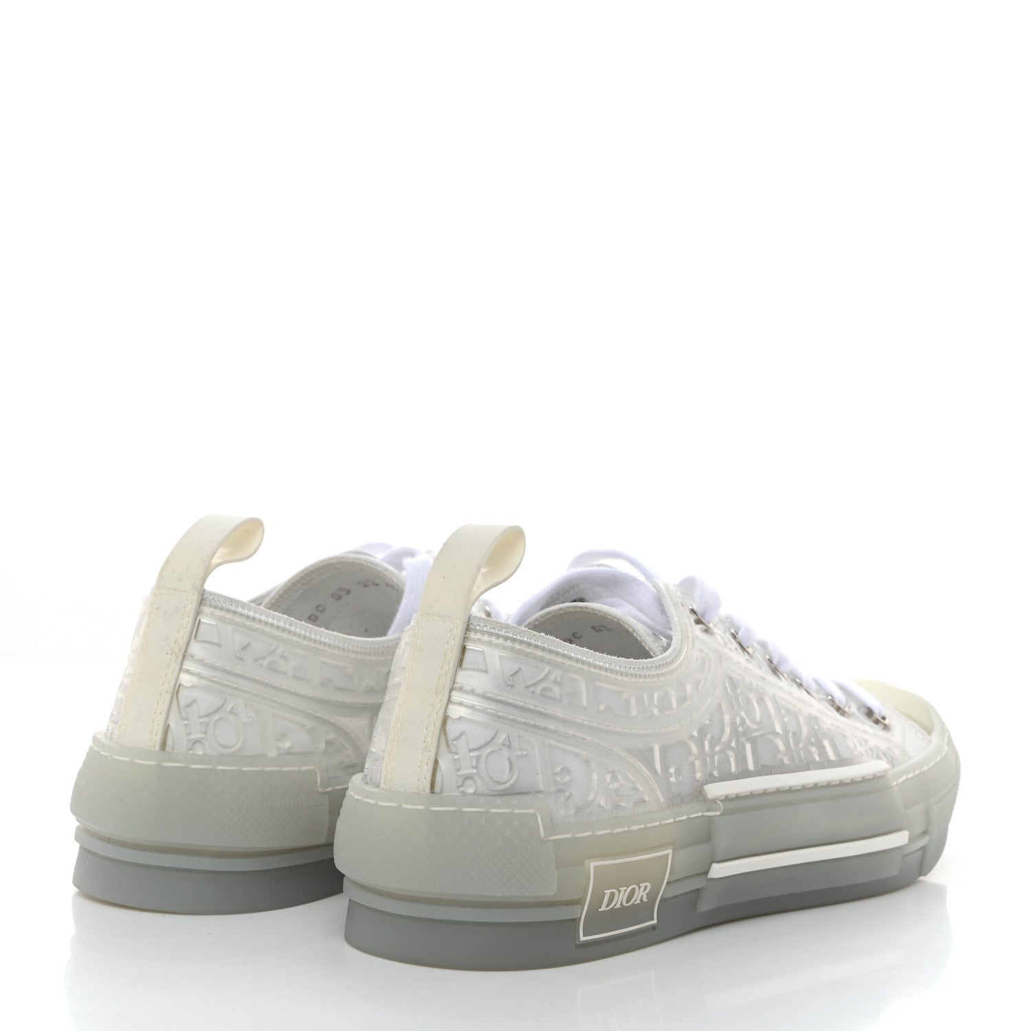 Christian Dior PVC Oblique Embossed Mens B23 Low Top Sneakers 42 White 4 of 10