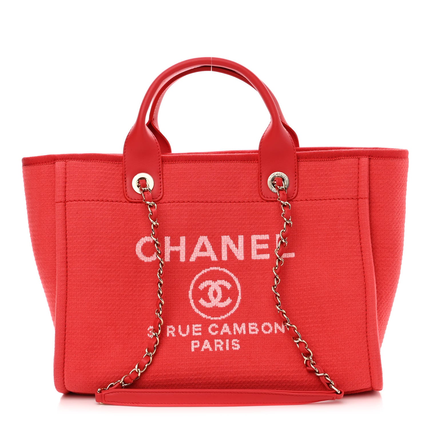 Chanel Mixed Fibers Small Deauville Tote Red 3 of 11