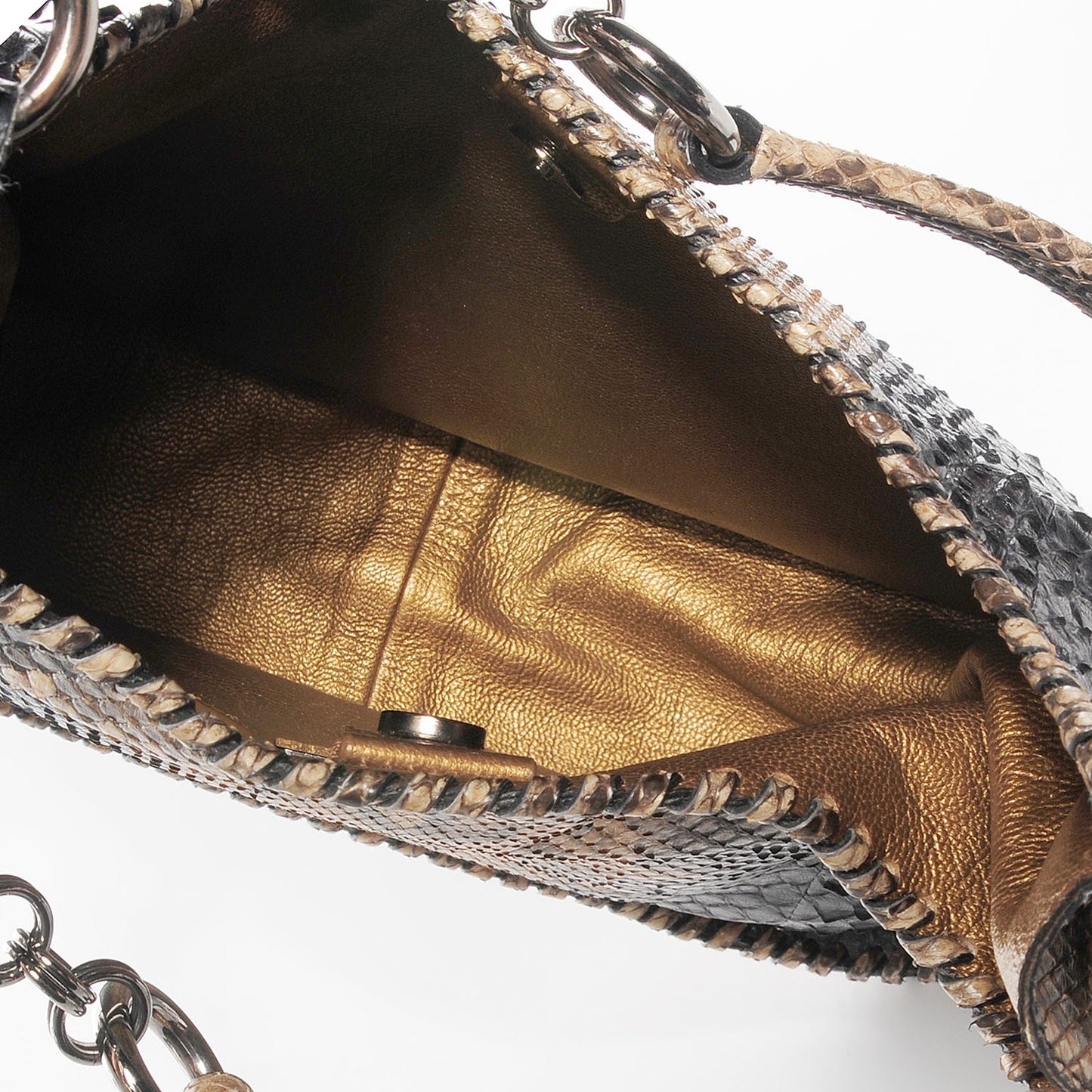Python String Shoulder Bag Bronzo Black