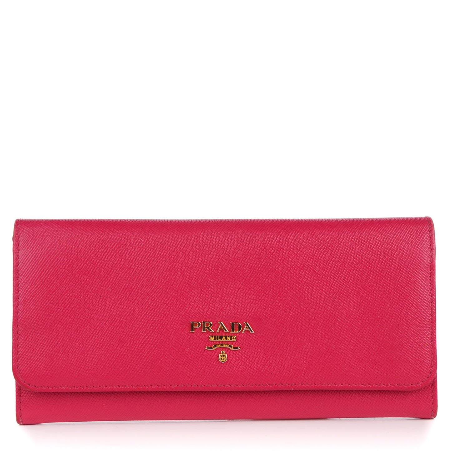 Saffiano Metal Continental Flap Wallet Peonia Begonia