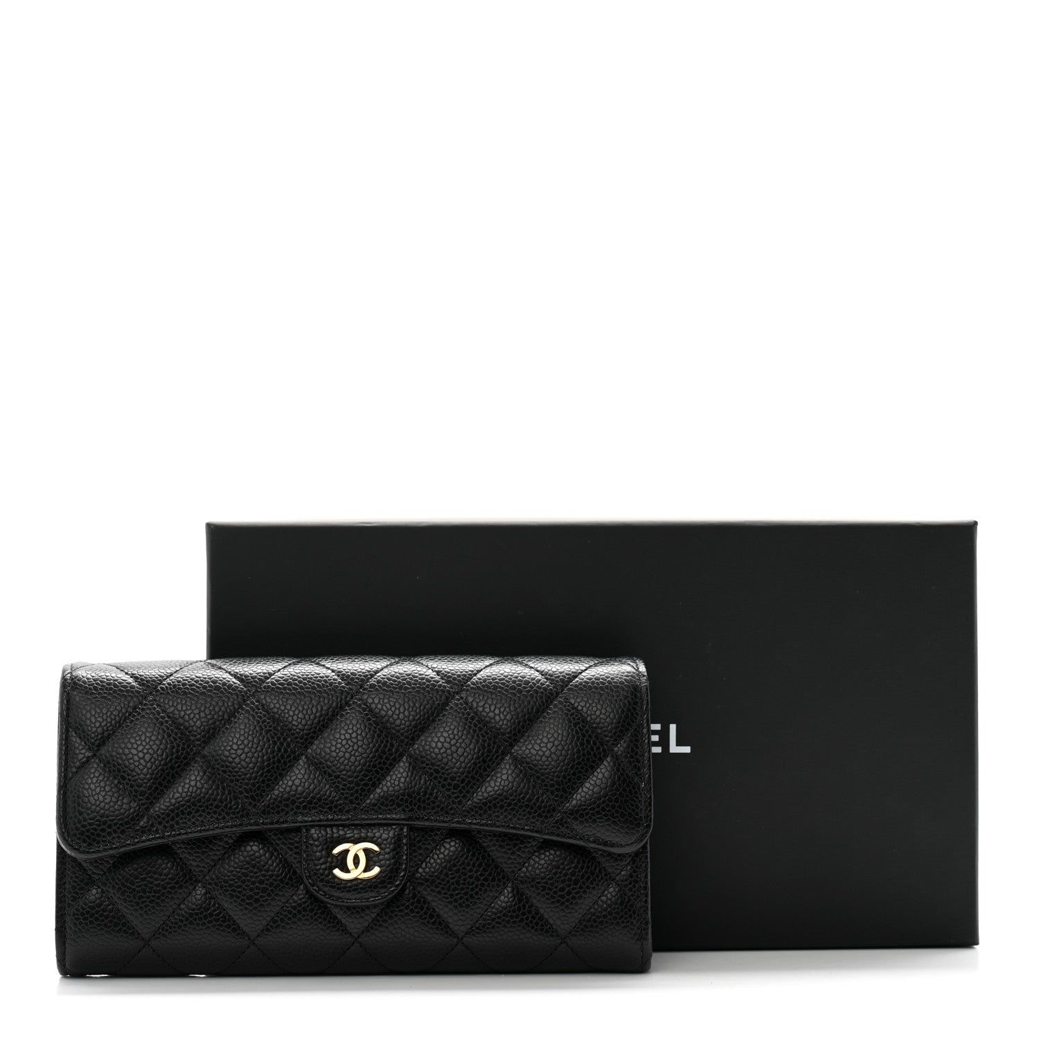 Chanel Caviar Quilted Large Gusset Flap Wallet Black 11 of 11