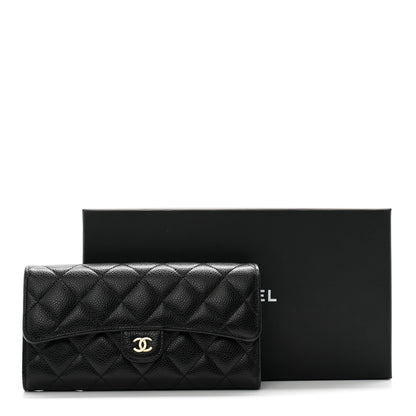 Chanel Caviar Quilted Large Gusset Flap Wallet Black 11 of 11