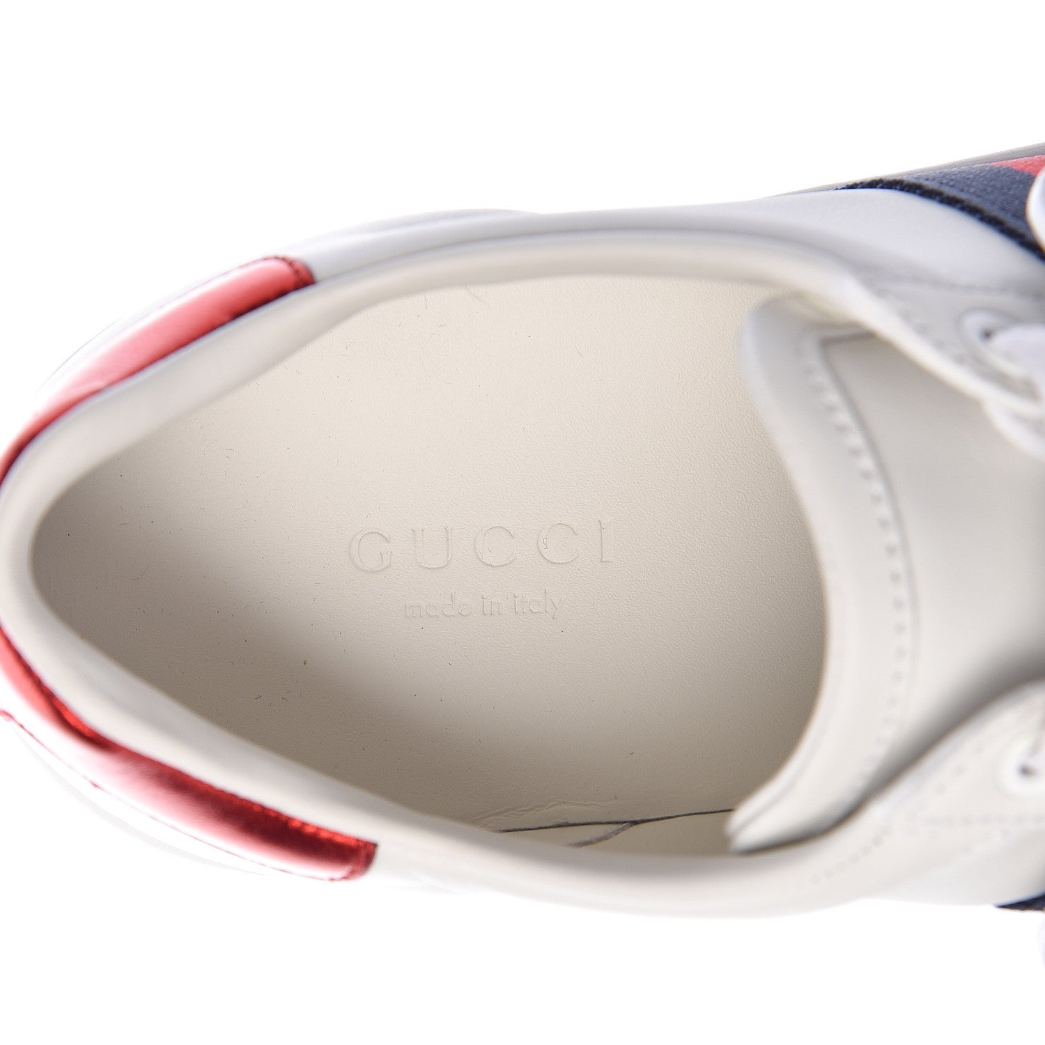 Gucci Calfskin Ayers Web Crystal LOVED Womens New Ace Sneakers 36 White 6 of 9