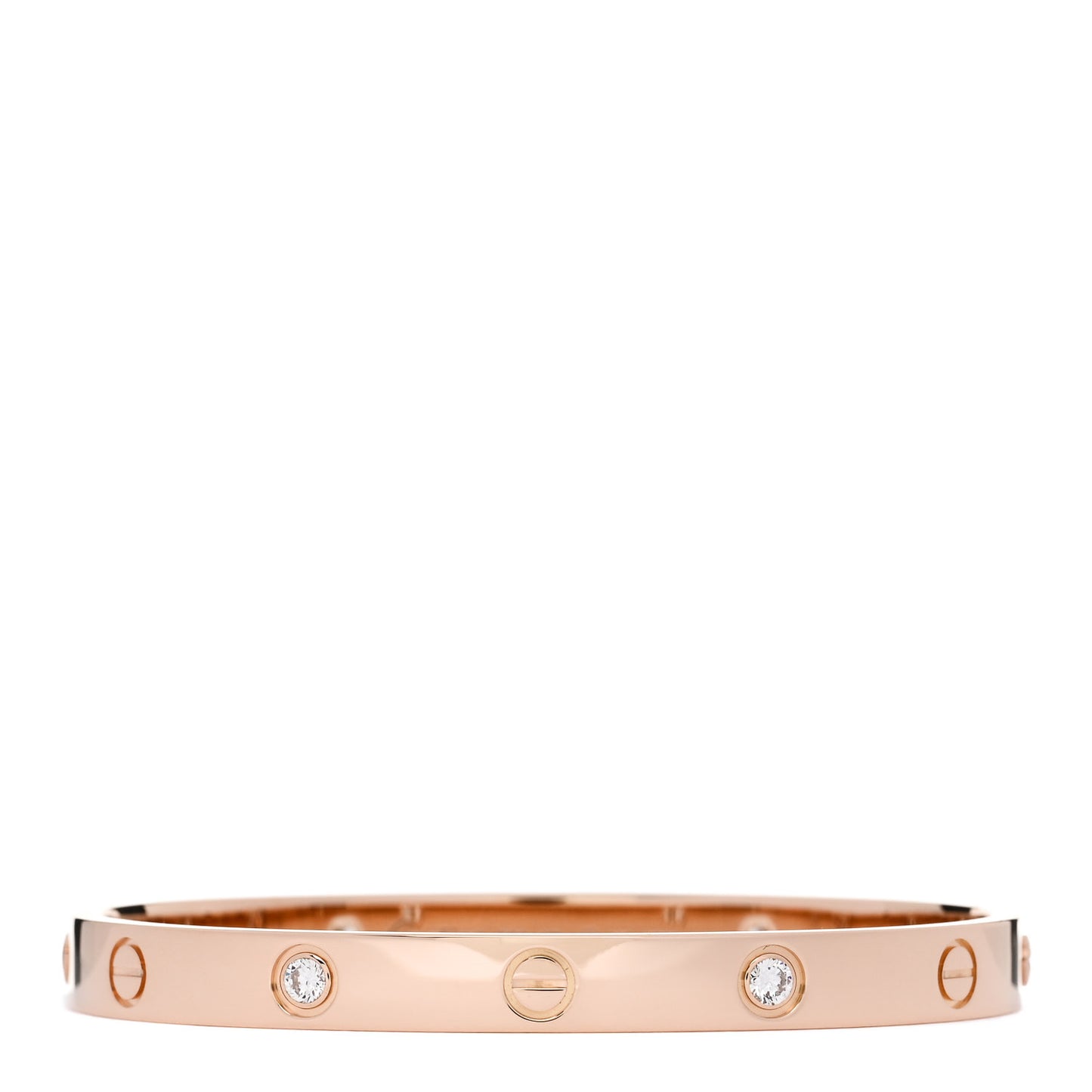 18K Pink Gold 4 Diamond LOVE Bracelet 17