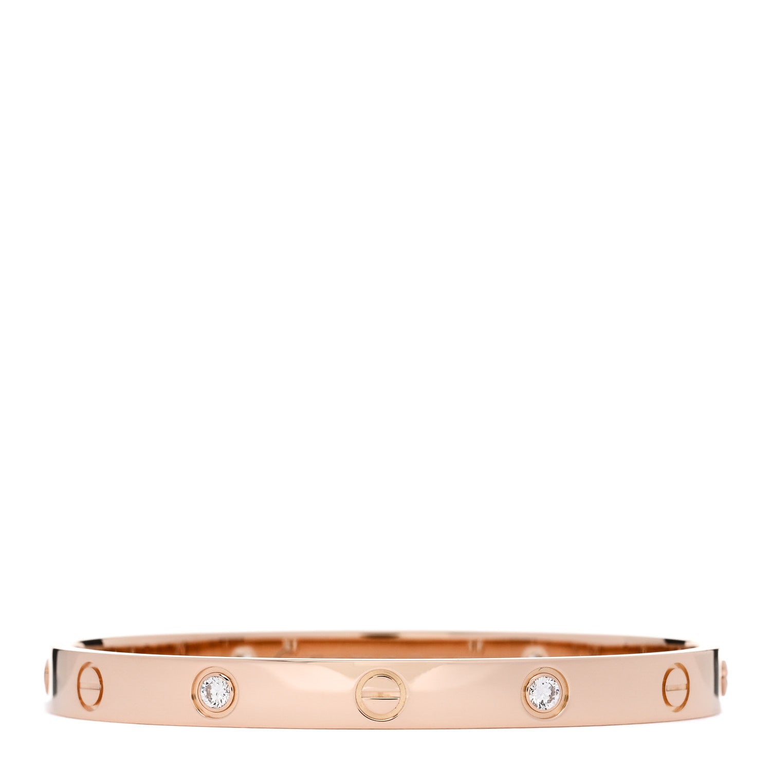 Cartier 18K Pink Gold 4 Diamond LOVE Bracelet 17 2 of 7