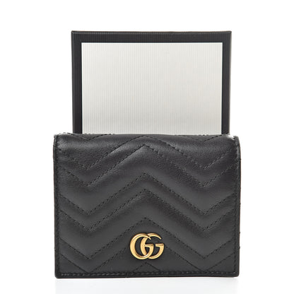 Gucci Calfskin Matelasse GG Marmont Card Case Wallet Black 8 of 8