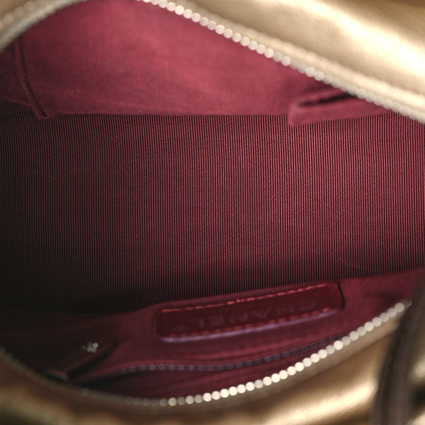 Metallic Goatskin Quilted Small Gabrielle Hobo Gold Bronze