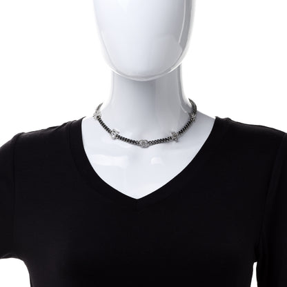 Chanel Ruthenium Crystal Chain CC Lucky Charms Choker Silver 2 of 6