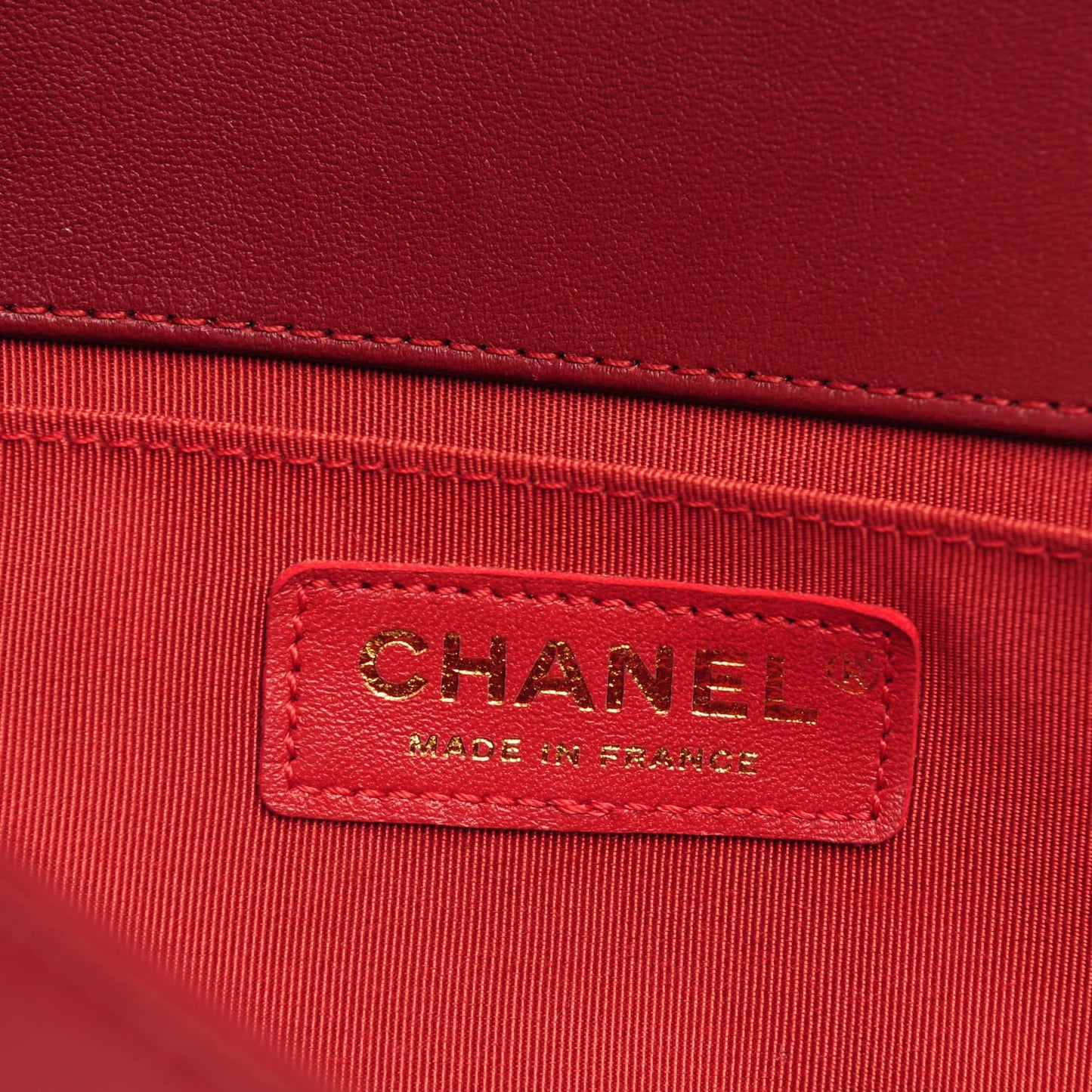 Lambskin Quilted Medium Boy Flap Dark Red