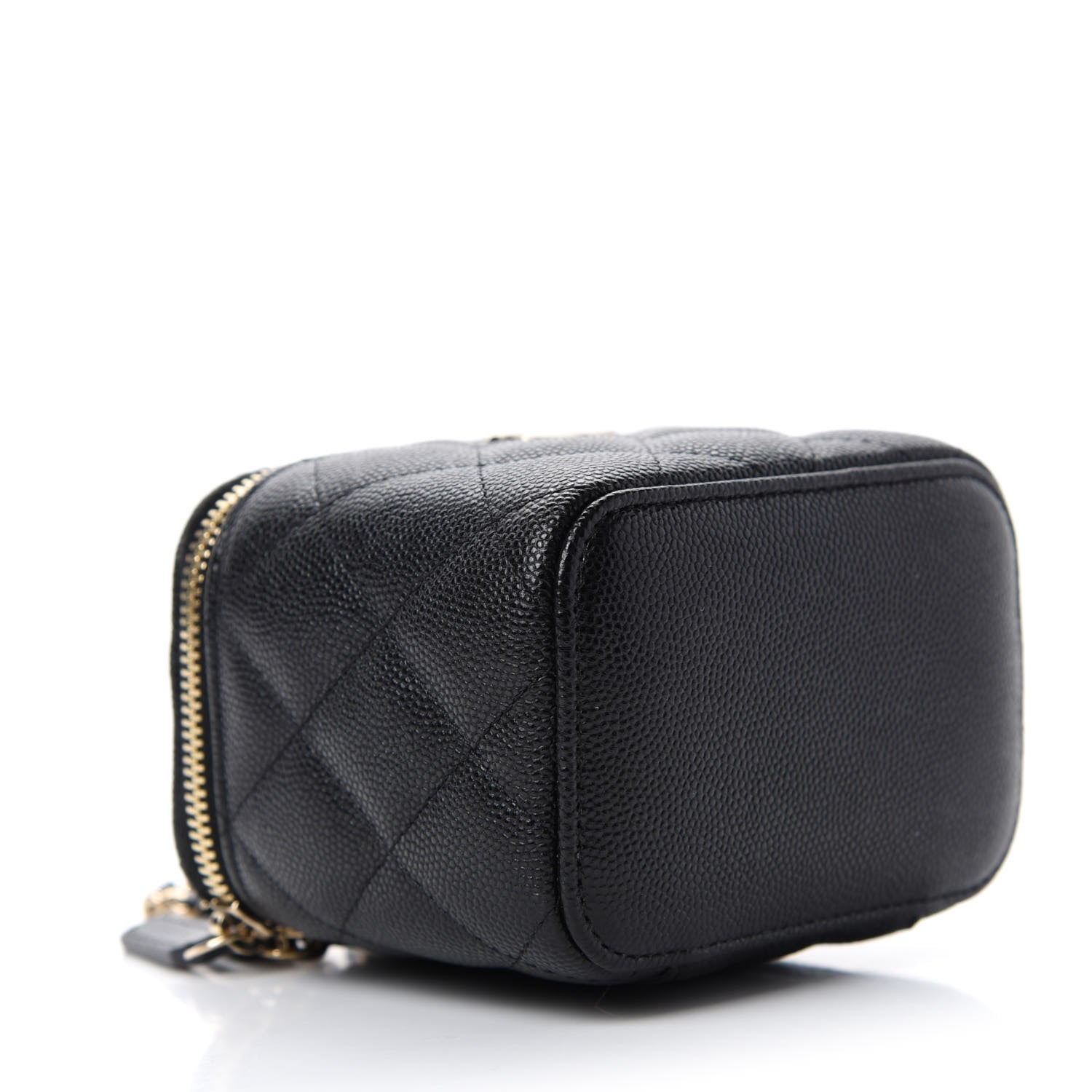 Chanel Caviar Quilted Mini Pearl On Top Vanity Case With Chain Black 4 of 11