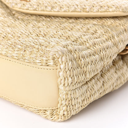 Saint Laurent Raffia Monogram Toy Loulou Chain Satchel Naturale 9 of 15