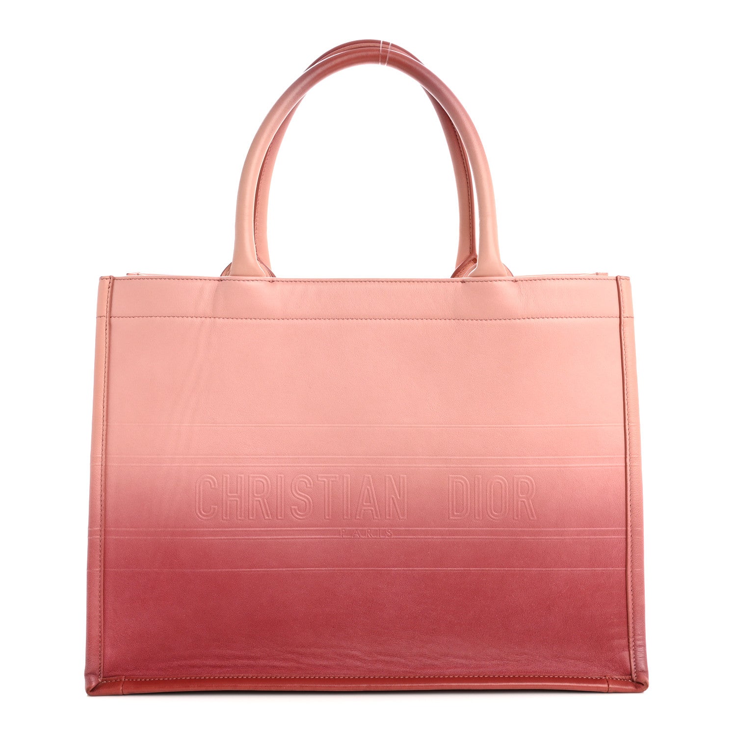 Christian Dior Gradient Smooth Calfskin Embossed Medium Book Tote Pink 1 of 14