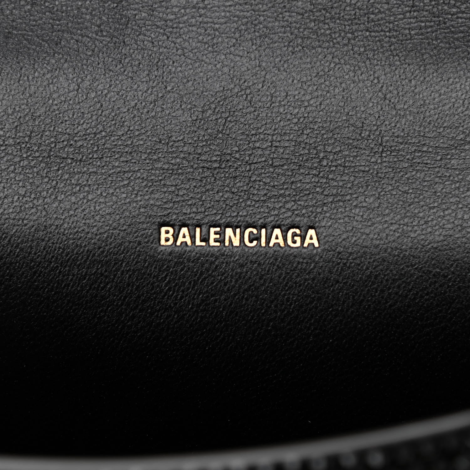 Balenciaga Strass Suede Allover Logo Hourglass Top Handle Bag XS with Chain Black White 6 of 10