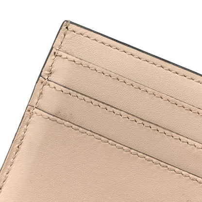 Fendi Vitello King Tamponato Logo Embossed Fold Over Card Holder Wallet Poudre 11 of 13