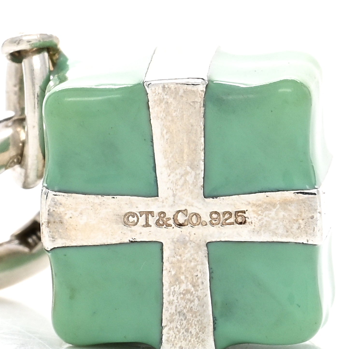Sterling Silver Enamel Gift Box Charm Blue