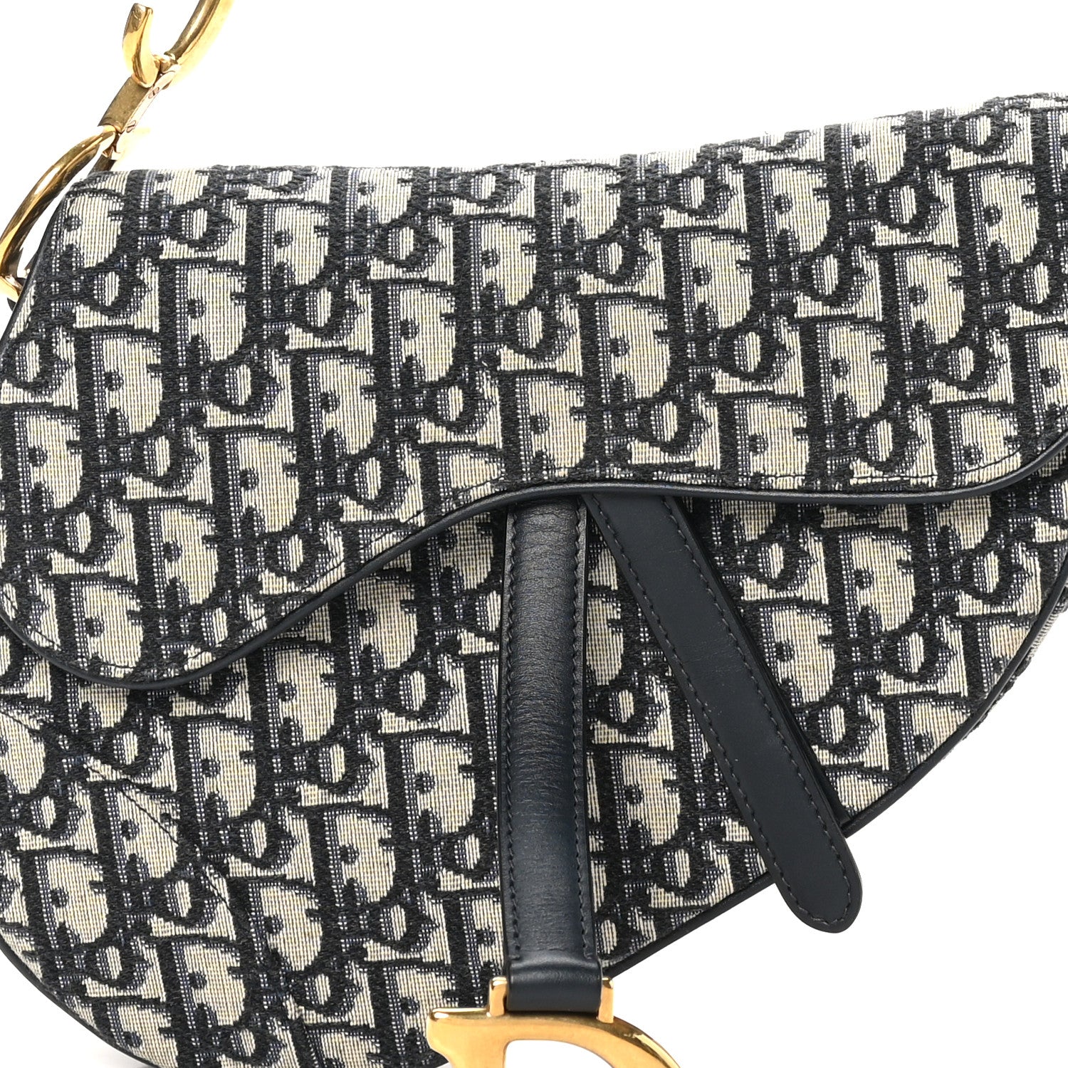 Christian Dior Oblique Saddle Bag Blue 8 of 10