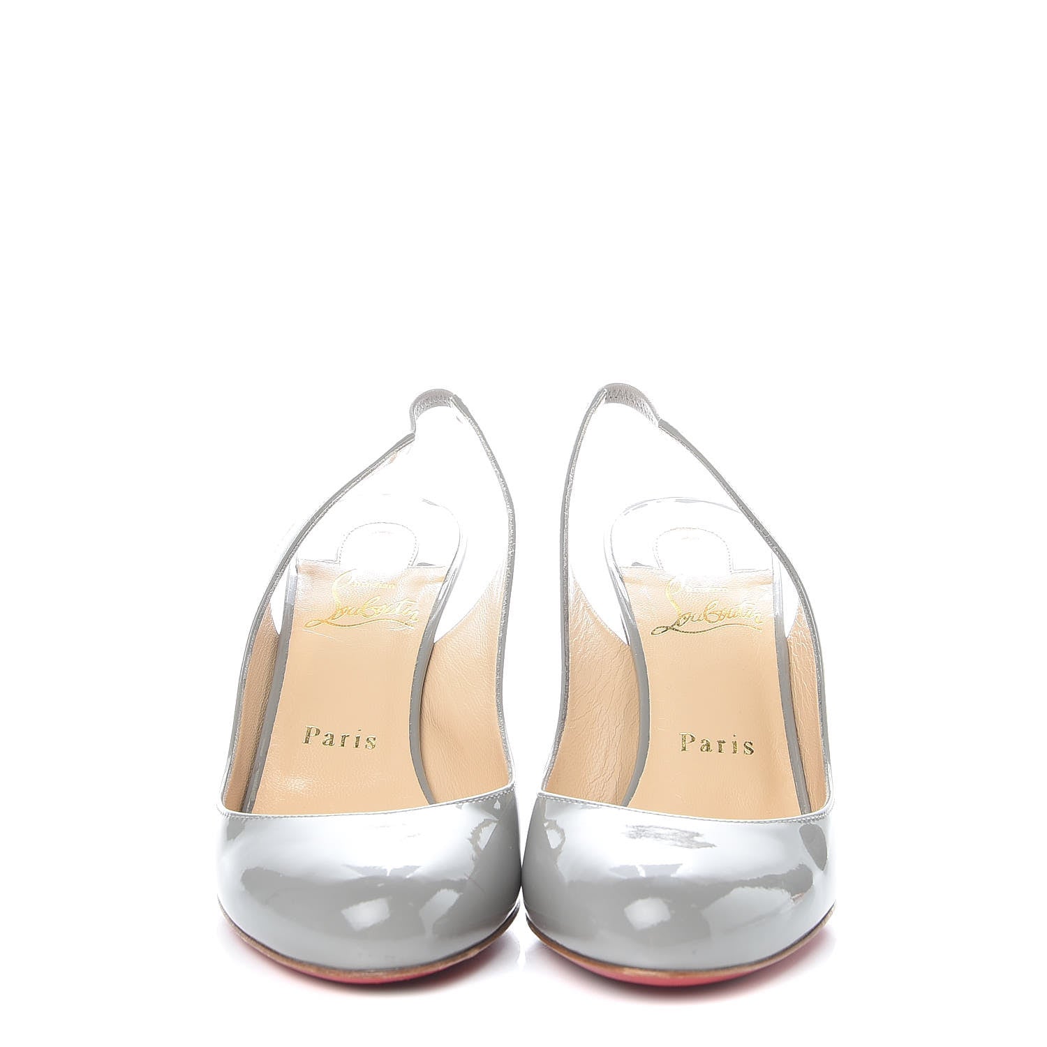 Christian Louboutin Patent Fifi Sling 85 Pumps 37 Gris 2 of 8