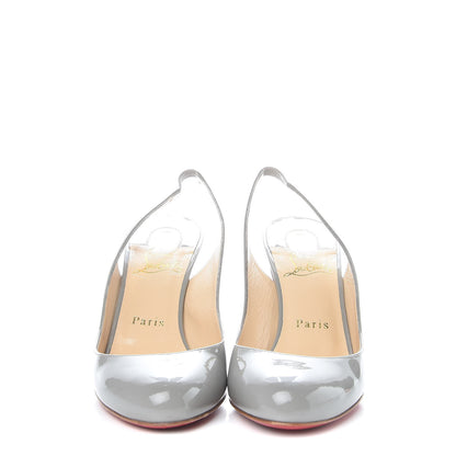 Christian Louboutin Patent Fifi Sling 85 Pumps 37 Gris 2 of 8