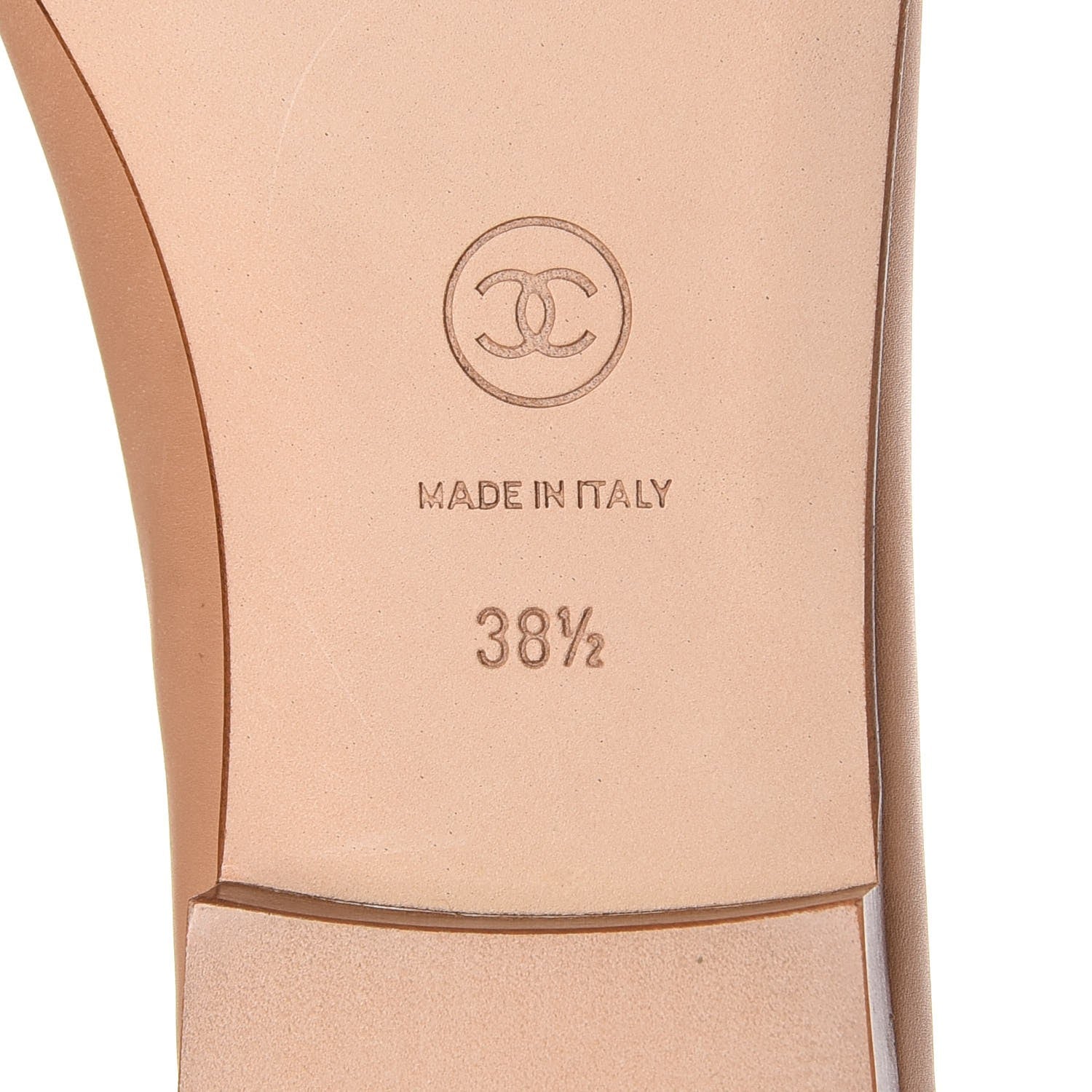 Chanel Lambskin Cap Toe Ballerina Flats 38.5 Beige Black 6 of 9