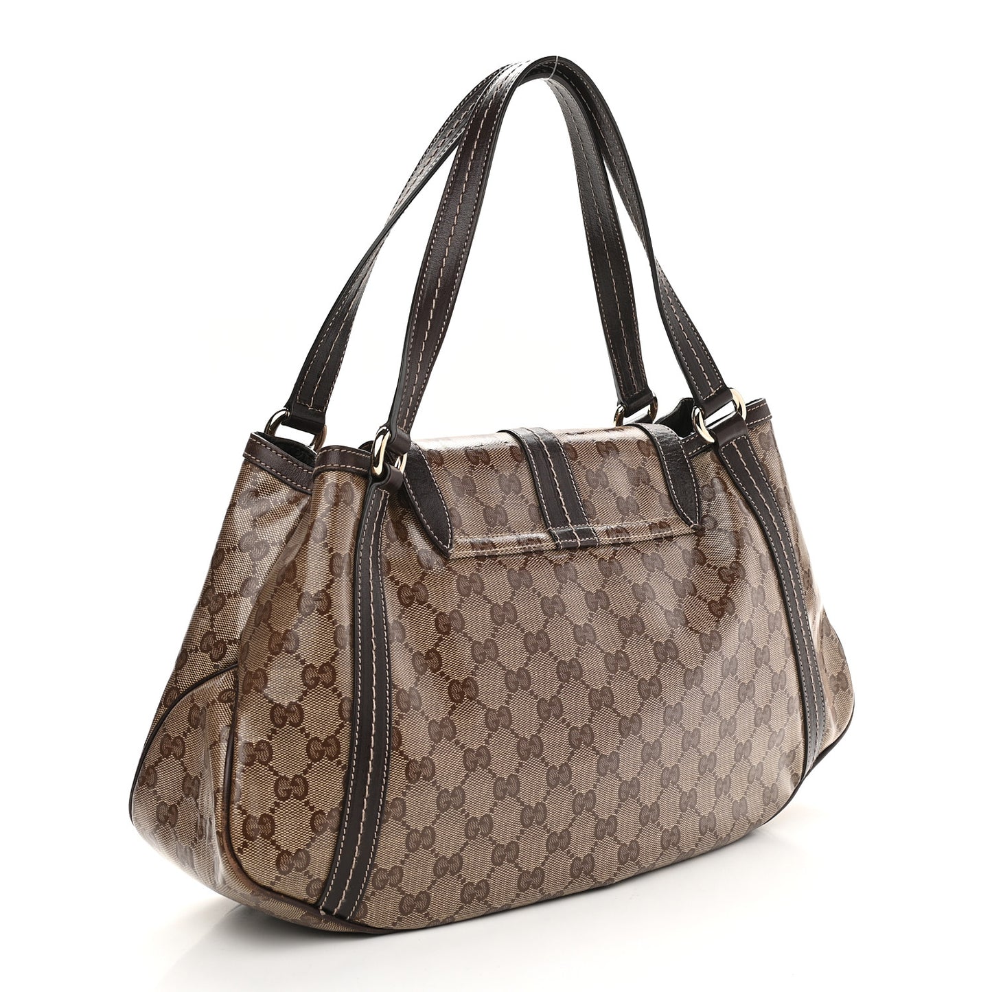 Crystal Monogram Duchessa Flap Shoulder Bag Dark Brown