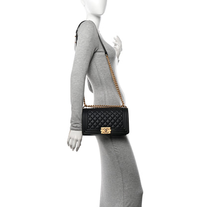 Chanel Calfskin Quilted Medium Boy Flap Black 2 of 13