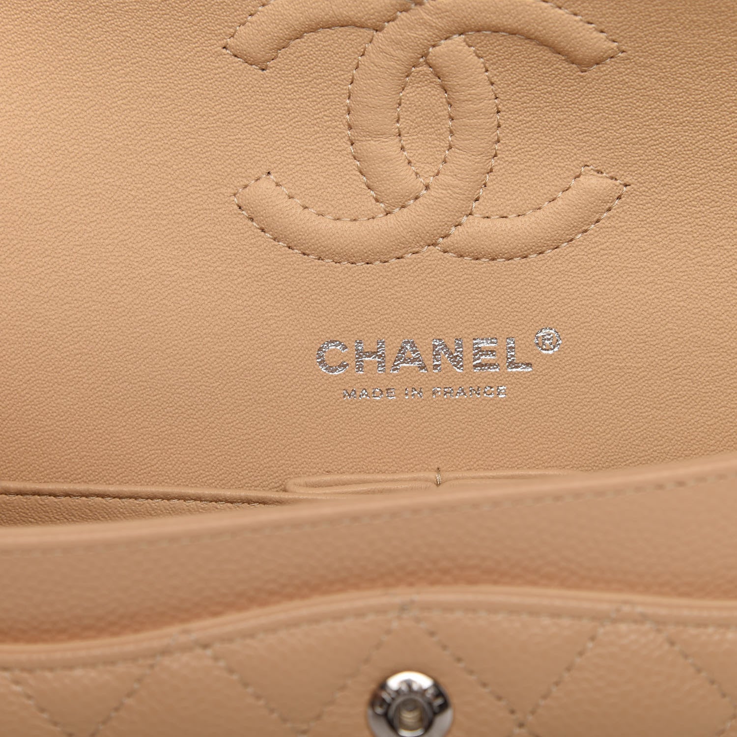 Chanel Caviar Quilted Small Double Flap Beige 6 of 11