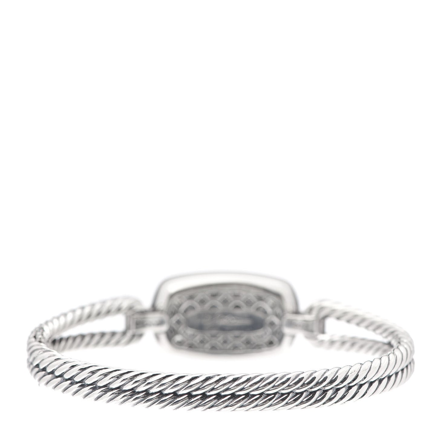 Sterling Silver Diamond Prasiolite Elongated Albion Cable Bracelet