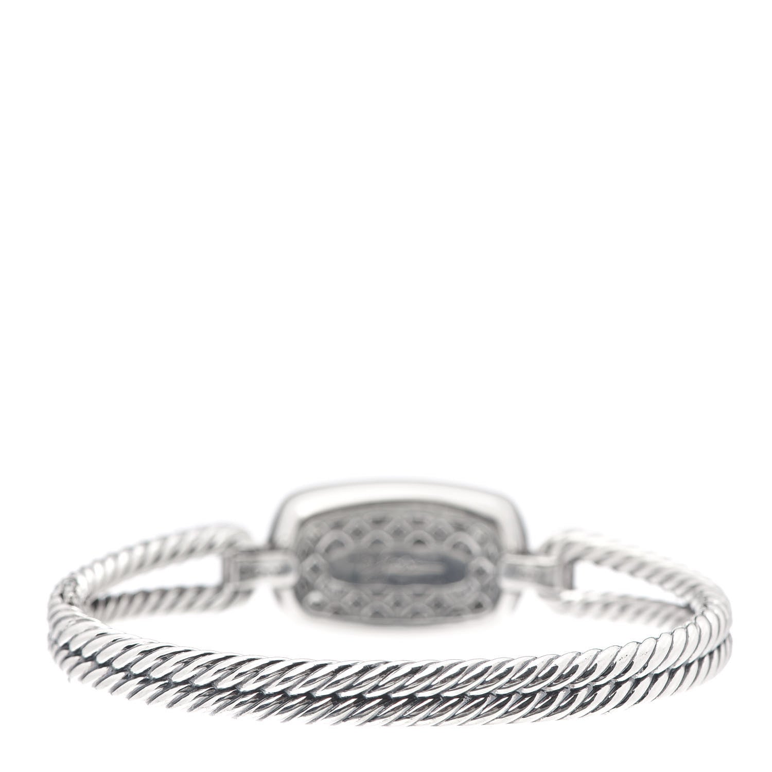 David Yurman Sterling Silver Diamond Prasiolite Elongated Albion Cable Bracelet 3 of 5