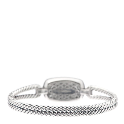David Yurman Sterling Silver Diamond Prasiolite Elongated Albion Cable Bracelet 3 of 5