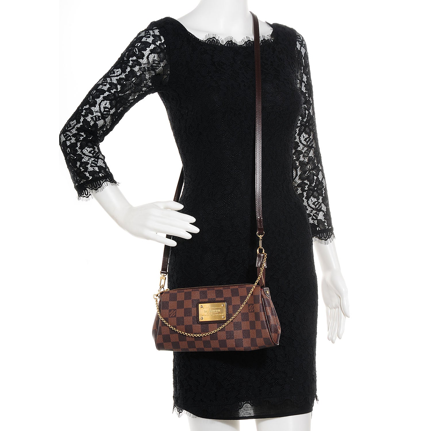 Louis Vuitton Damier Ebene Eva Clutch 2 of 7
