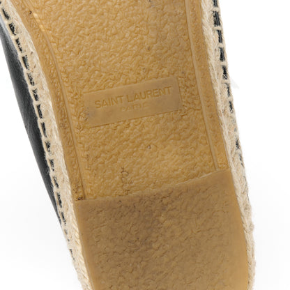 Saint Laurent Lambskin Monogram Espadrilles 38 Black 7 of 9