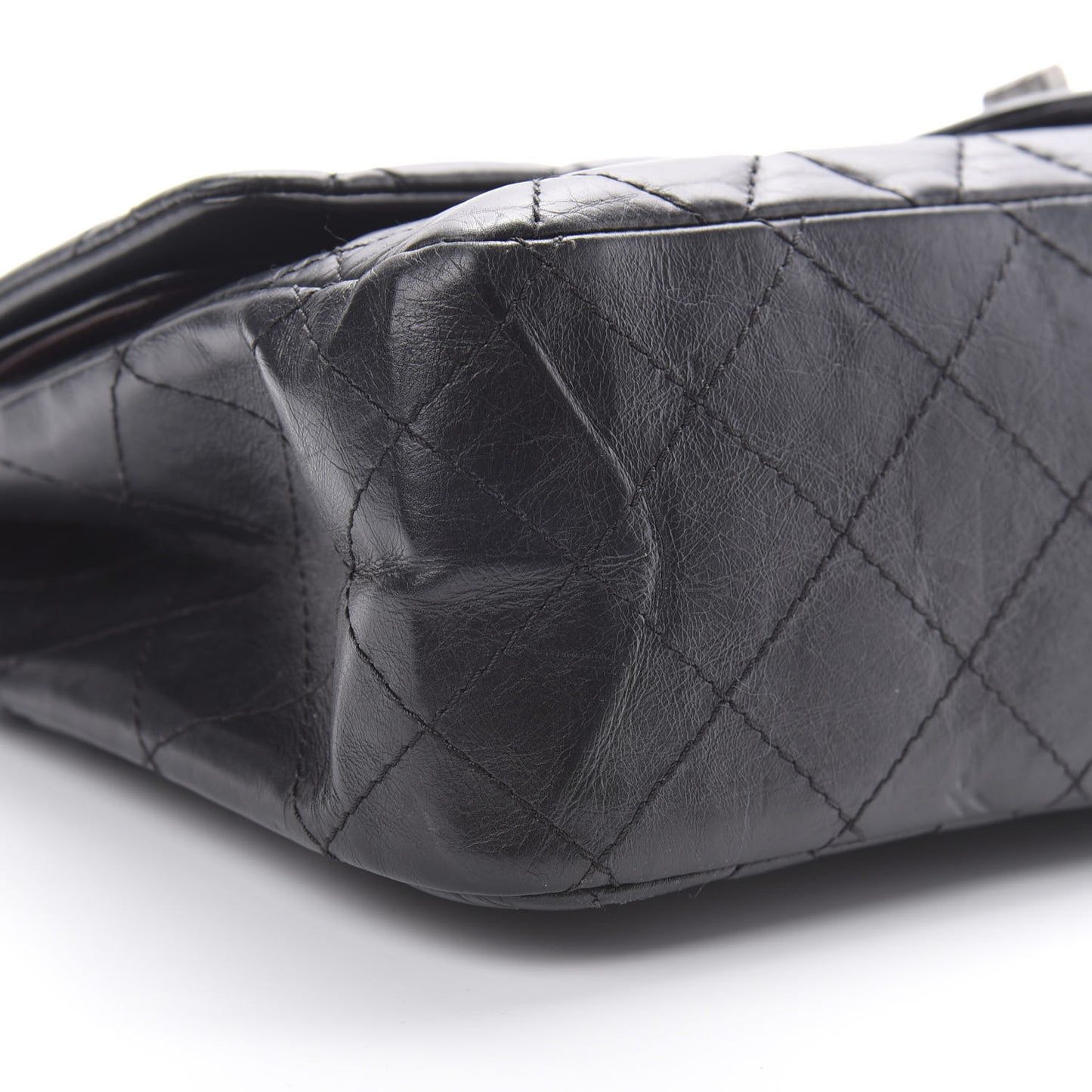 Aged Calfskin Quilted 2.55 Reissue 226 Flap Black