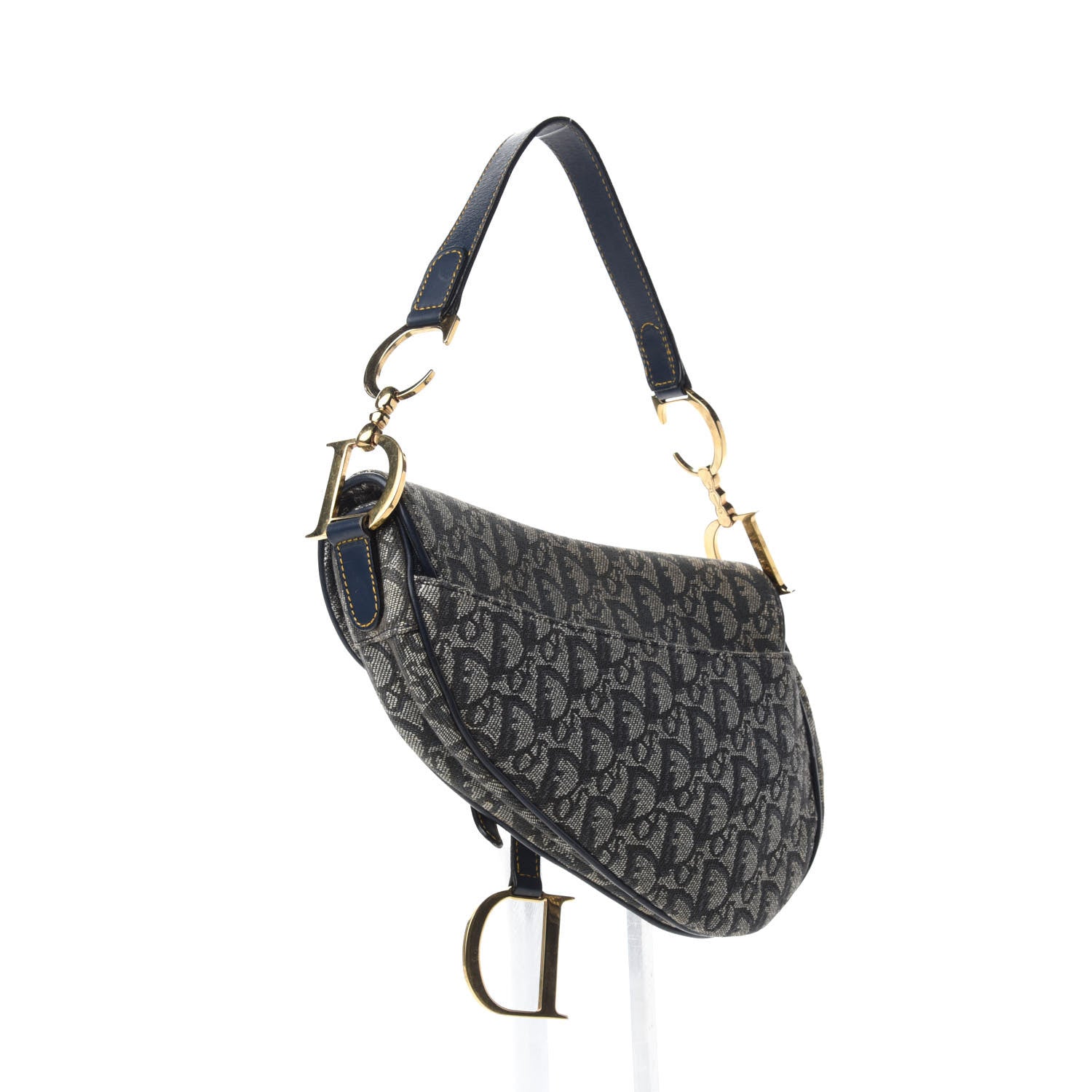 Christian Dior Monogram Saddle Bag Blue 3 of 11