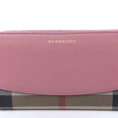 Burberry Grainy Calfskin House Check Elmore Zip Around Wallet Mauve Pink 8 of 8