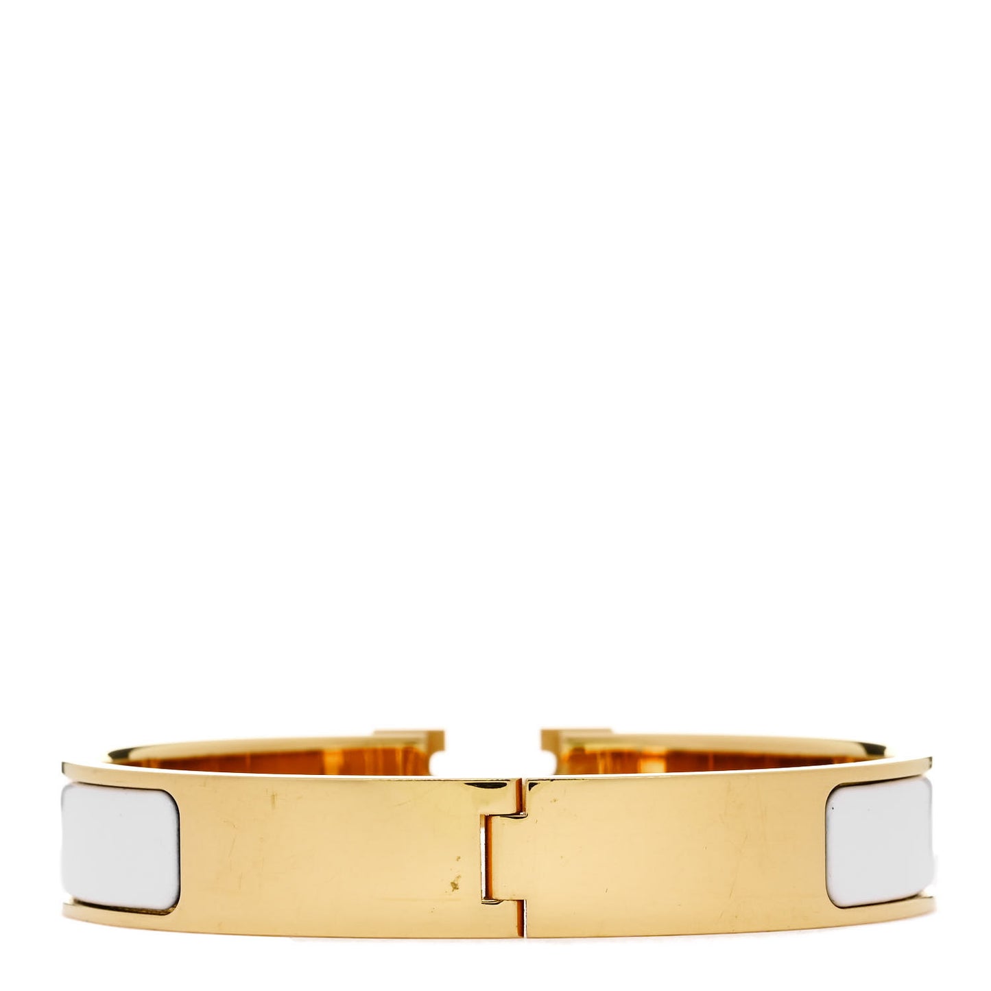 Enamel Narrow Clic Clac H Bracelet GM White