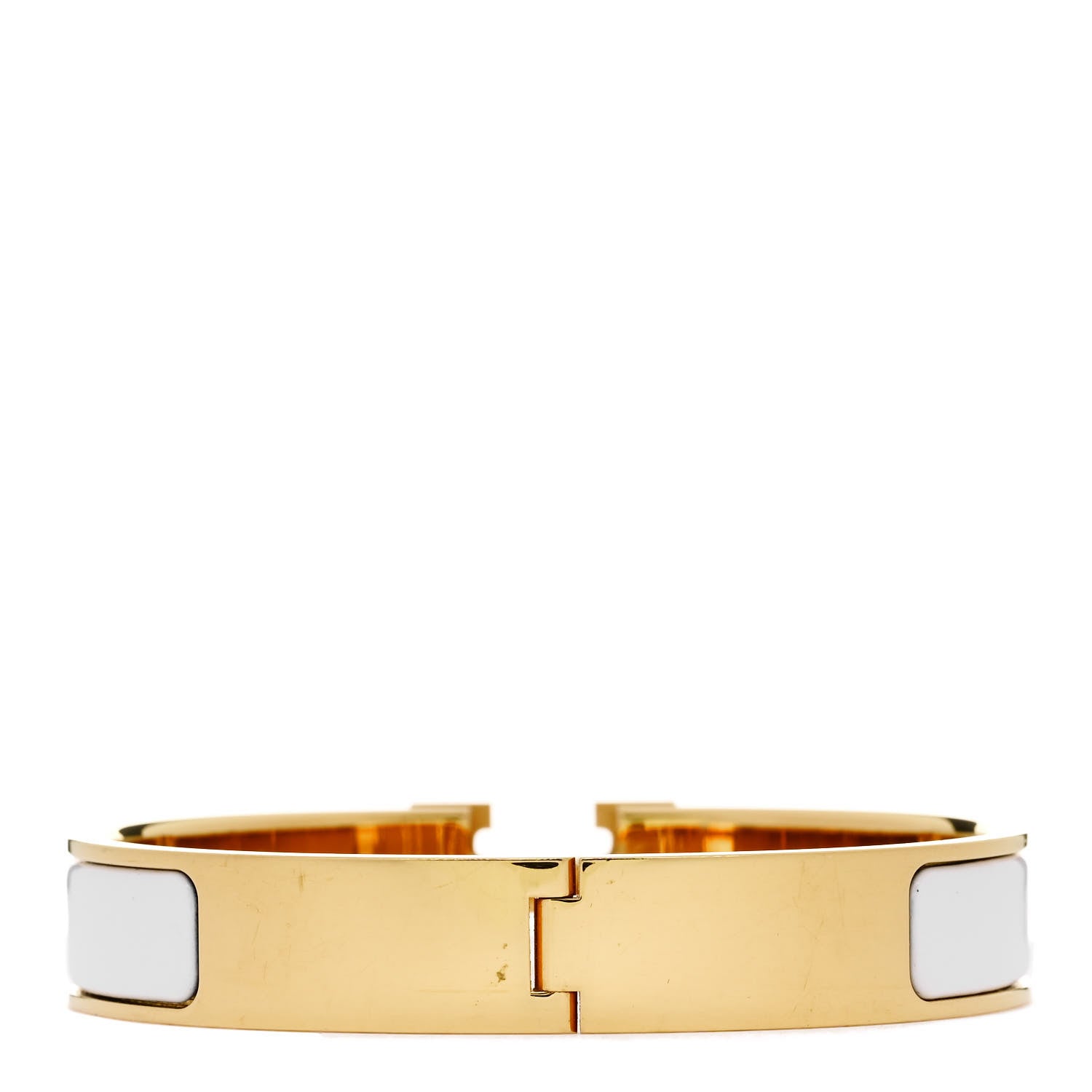 Hermes Enamel Narrow Clic Clac H Bracelet GM White 3 of 5
