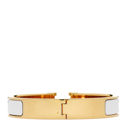 Hermes Enamel Narrow Clic Clac H Bracelet GM White 3 of 5