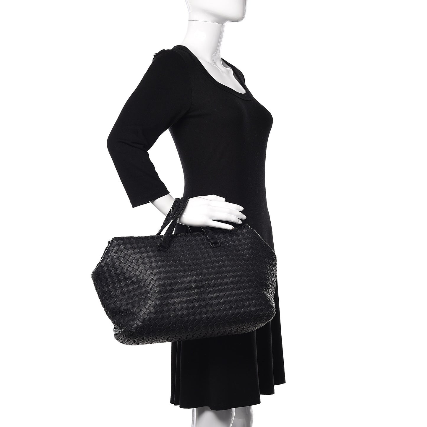 Nappa Intrecciato Ayers Brick Tote Black