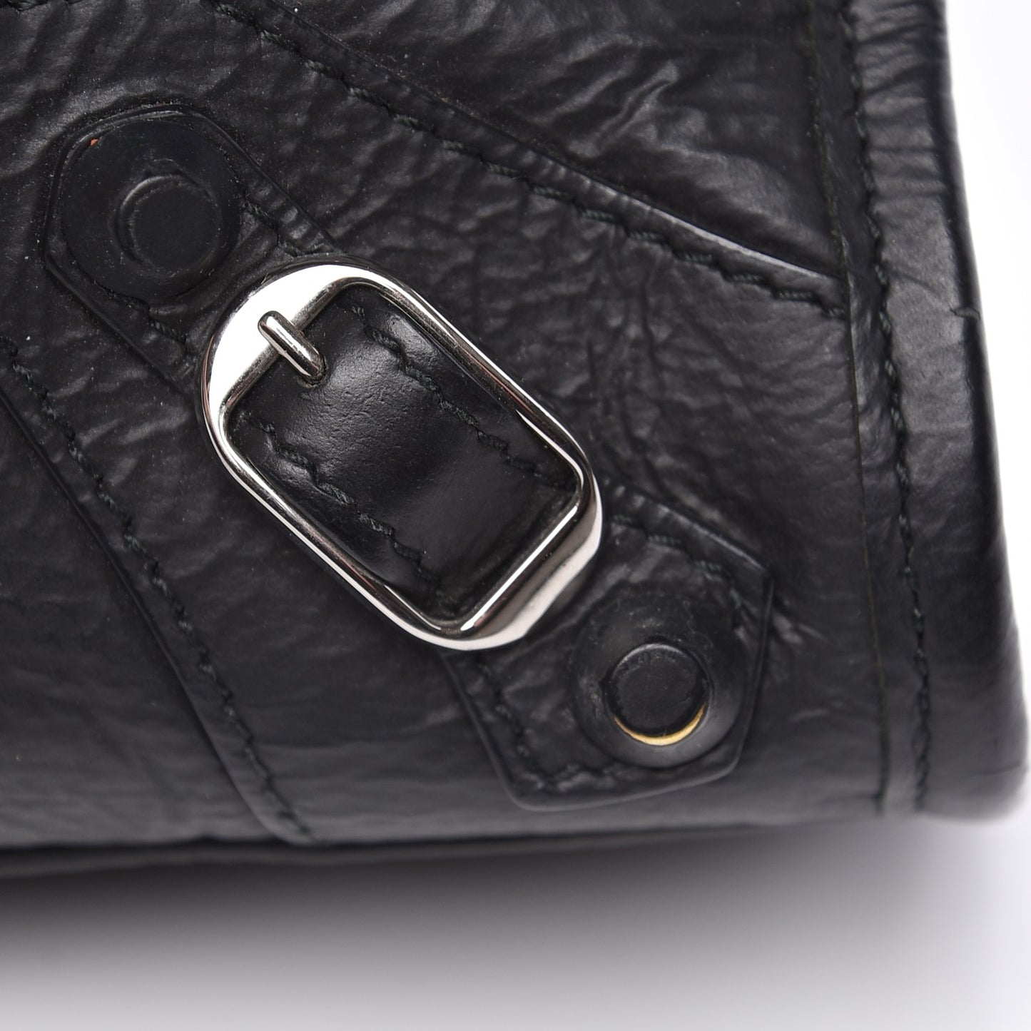 Matte Goatskin Rubber Covered Classic Hardware Mini City Black
