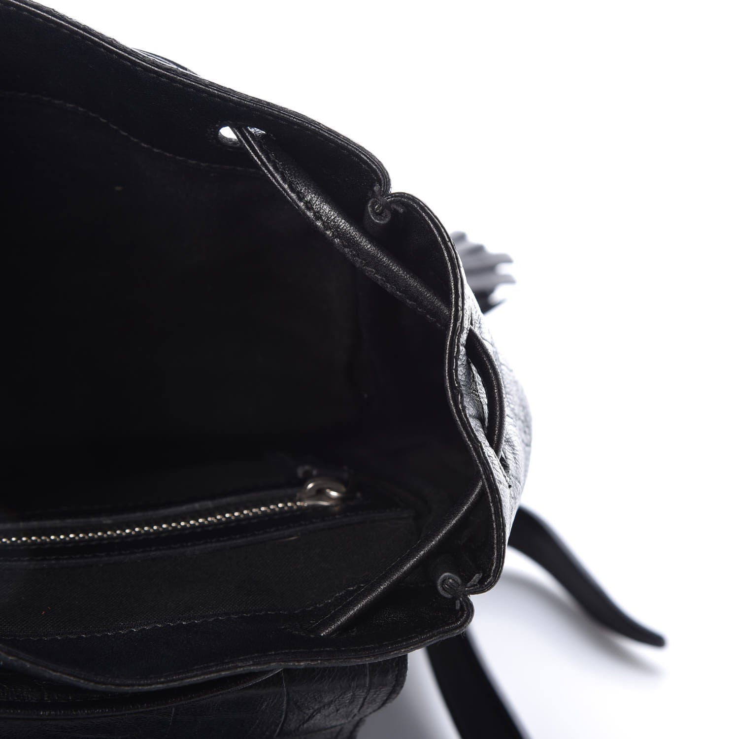 Saint Laurent Crocodile Embossed Lambskin Festival Backpack Black 11 of 12